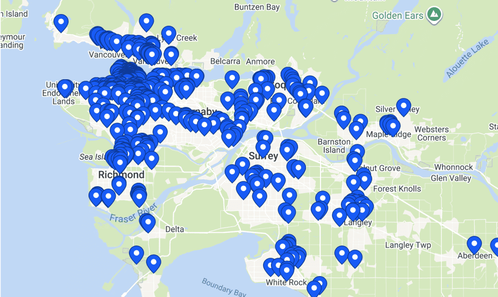 ClassPass map